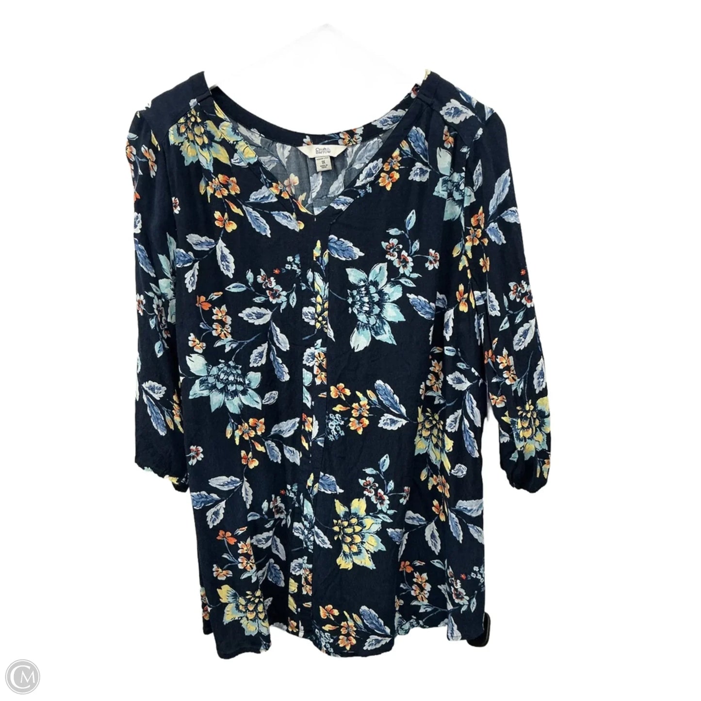 Top Short Sleeve By Croft And Barrow In Navy, Size: 1x