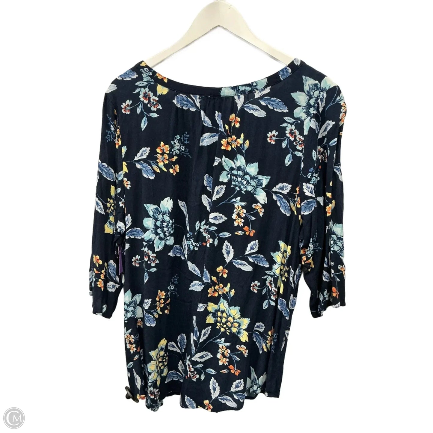 Top Short Sleeve By Croft And Barrow In Navy, Size: 1x