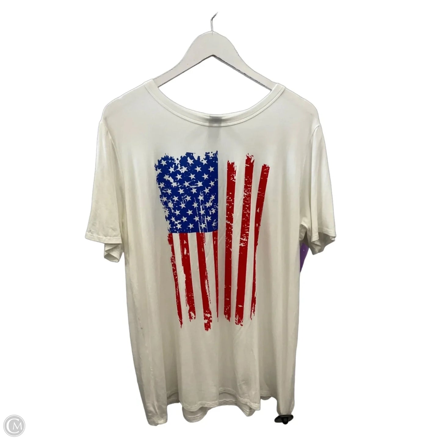 Top Short Sleeve By Heimish Usa In White, Size: 1x