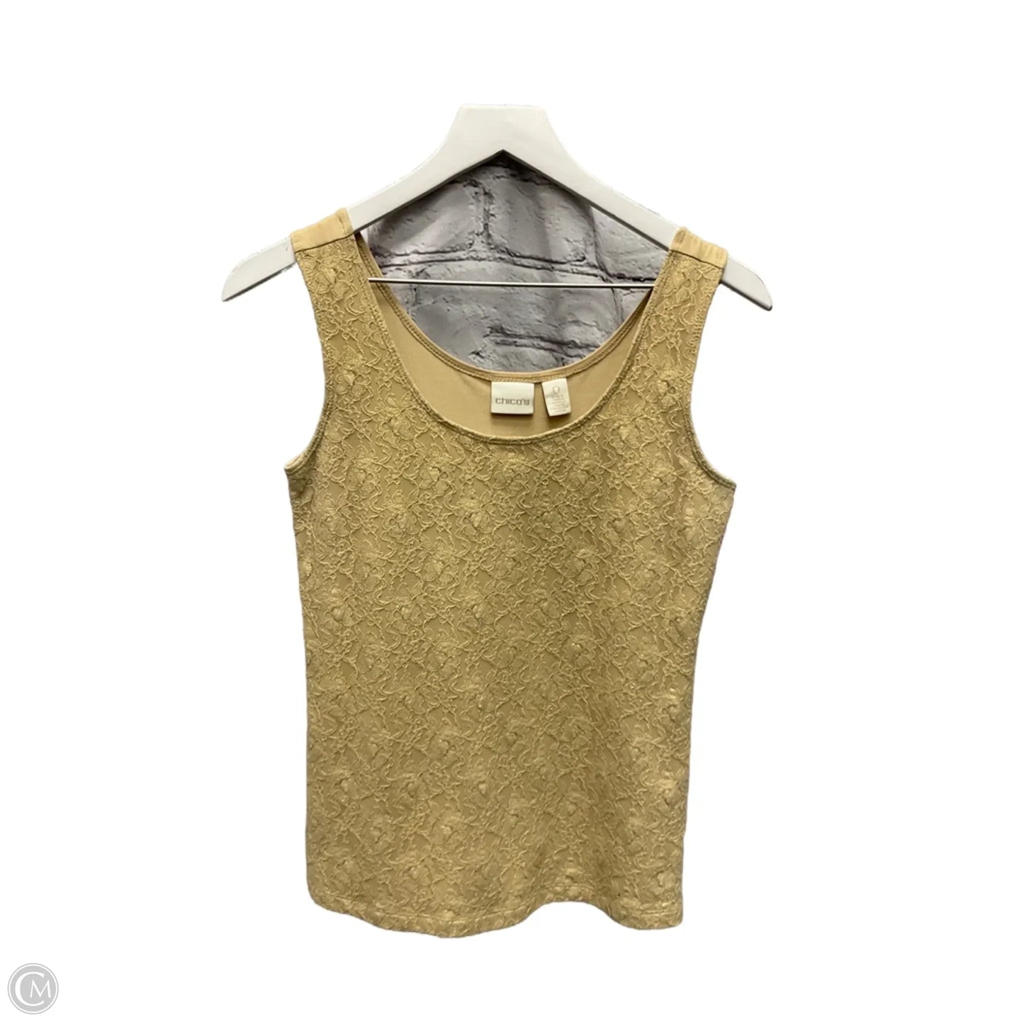 Top Sleeveless By Chicos In Tan, Size: S