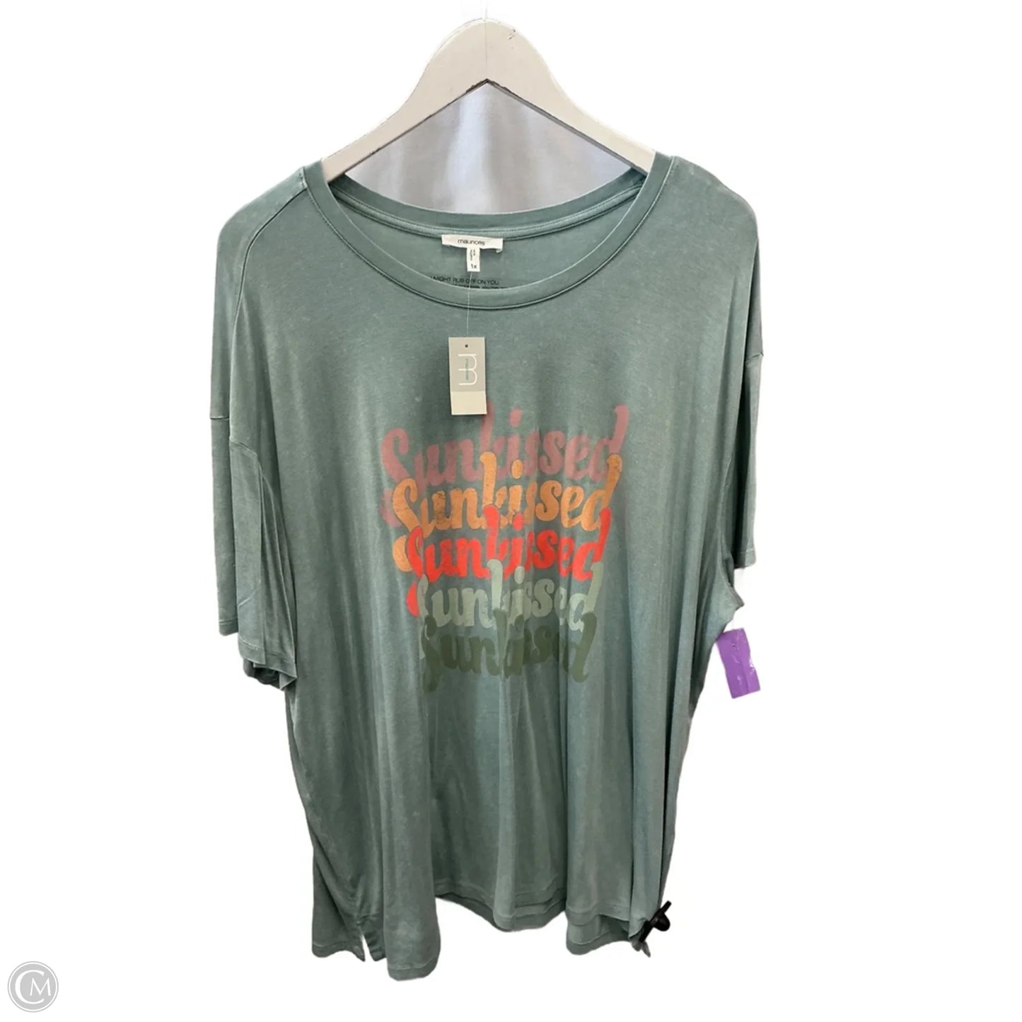 Top Short Sleeve By Maurices In Green, Size: 1x