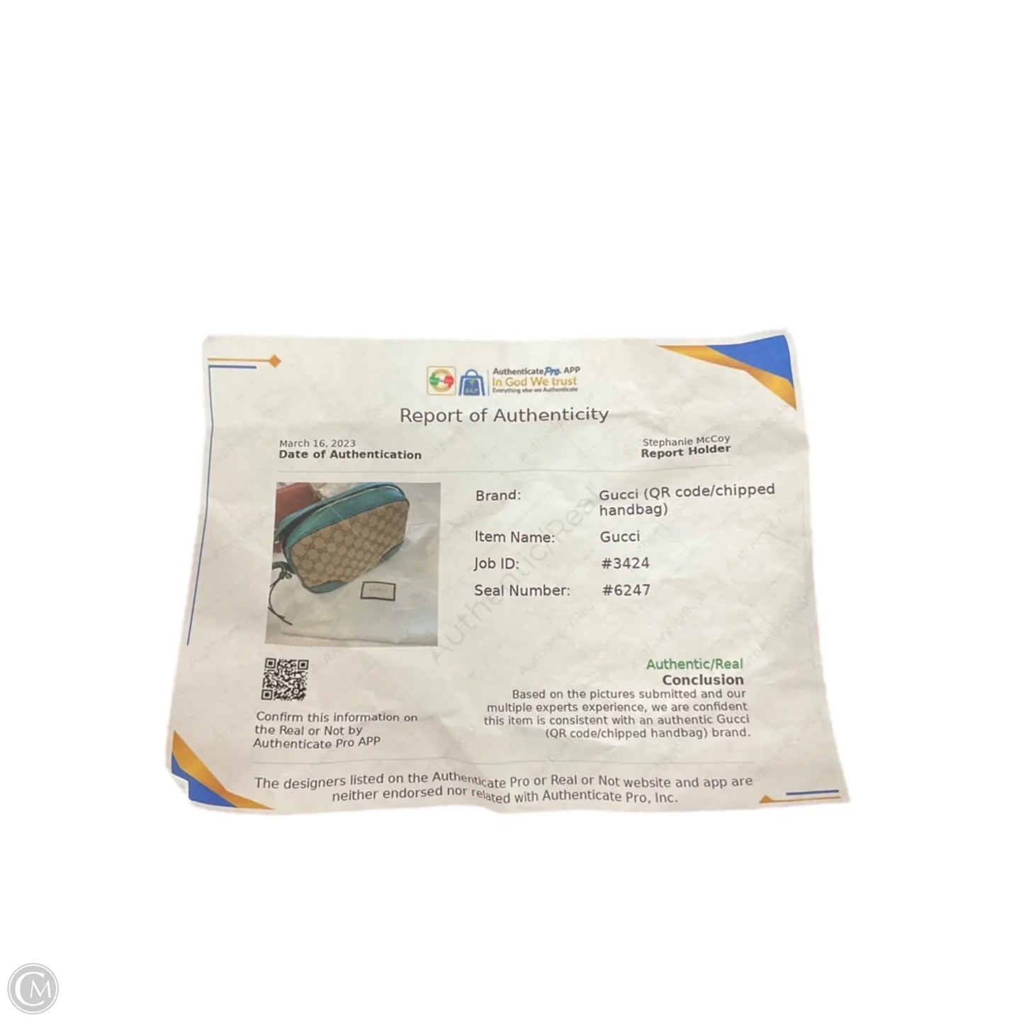 Crossbody Luxury Designer By Gucci, Size: Medium