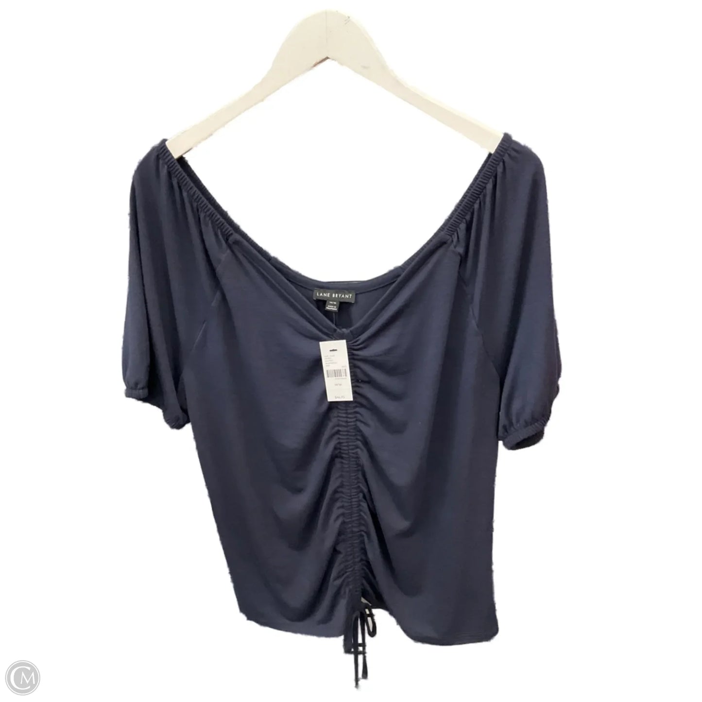 Top Short Sleeve By Lane Bryant In Navy, Size: Xl