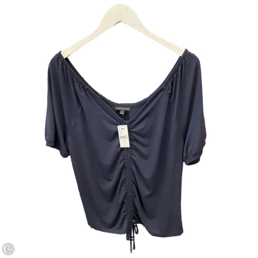 Top Short Sleeve By Lane Bryant In Navy, Size: Xl