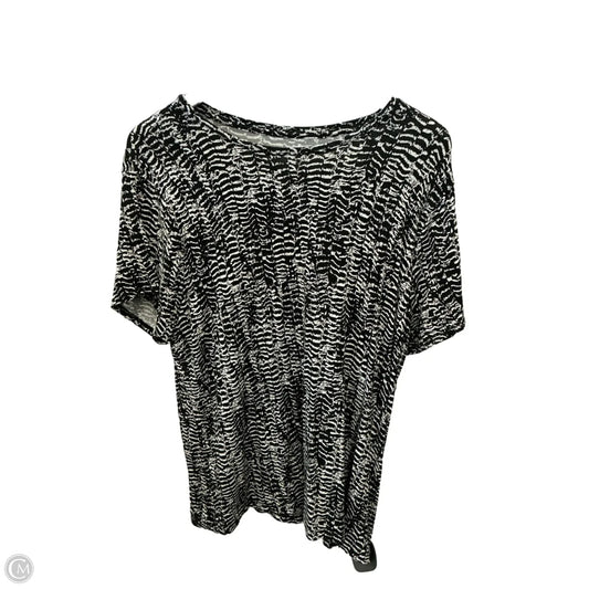 Top Short Sleeve By Nine West Apparel In Black & White, Size: Xxl