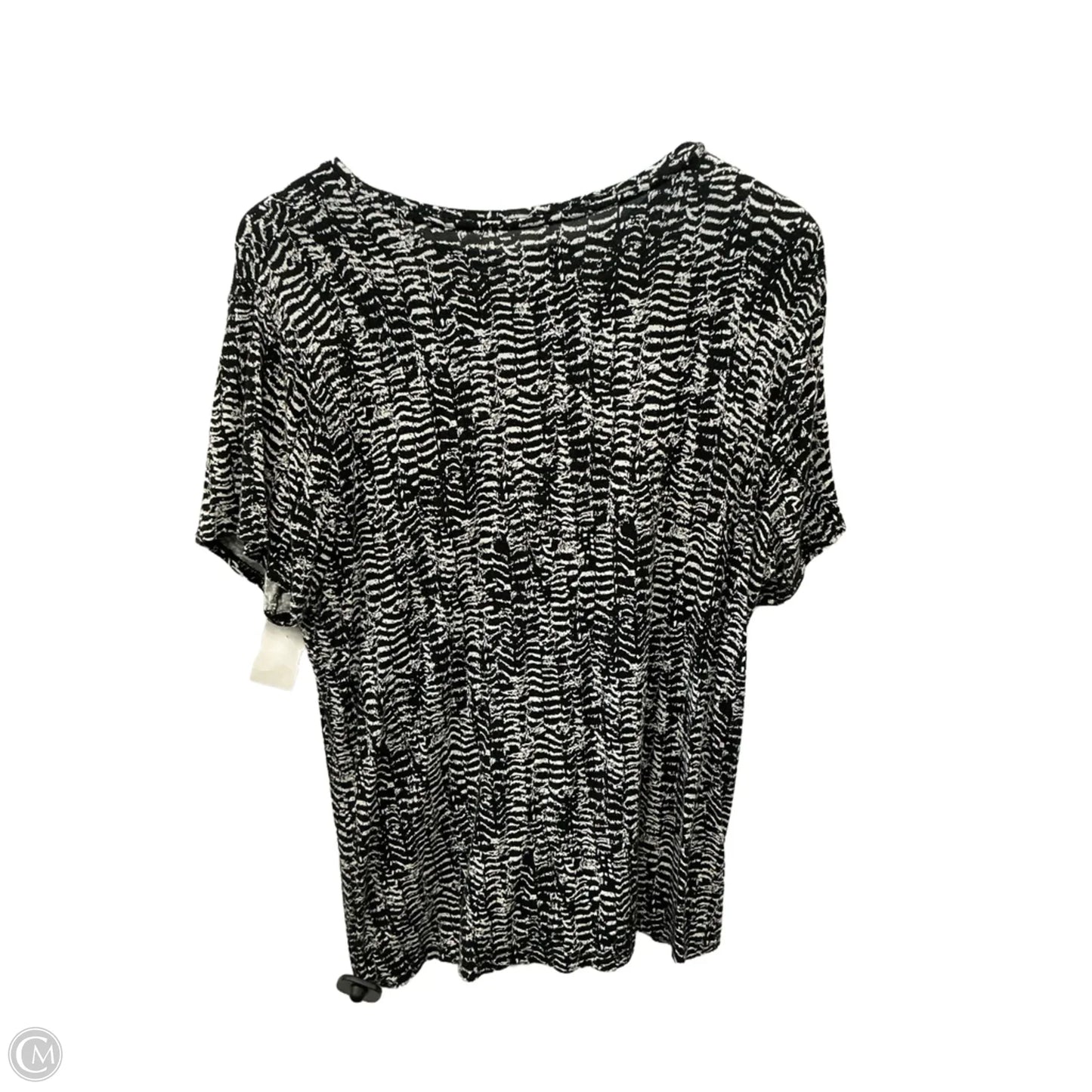 Top Short Sleeve By Nine West Apparel In Black & White, Size: Xxl