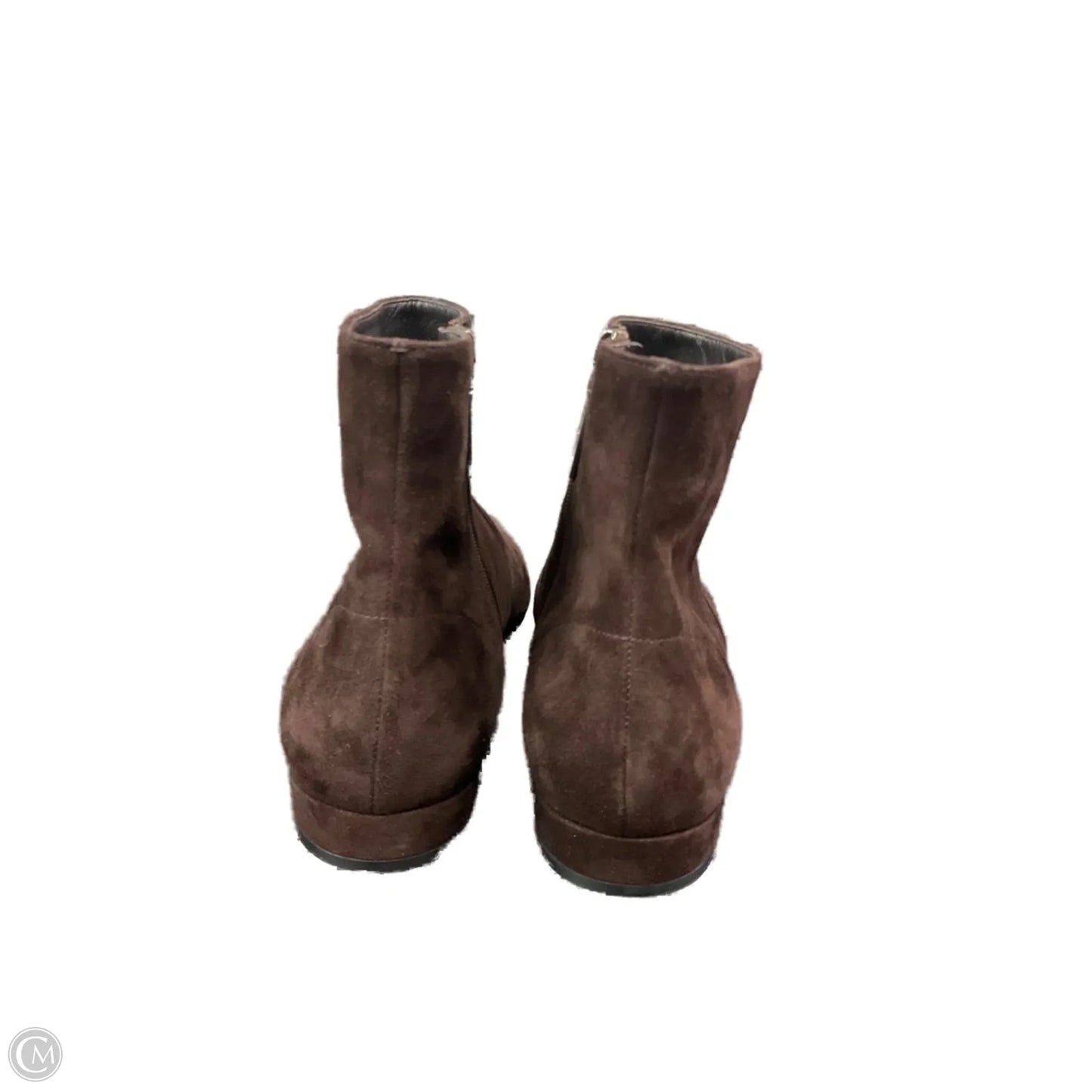 Boots Luxury Designer By Prada In Brown, Size: 9.5