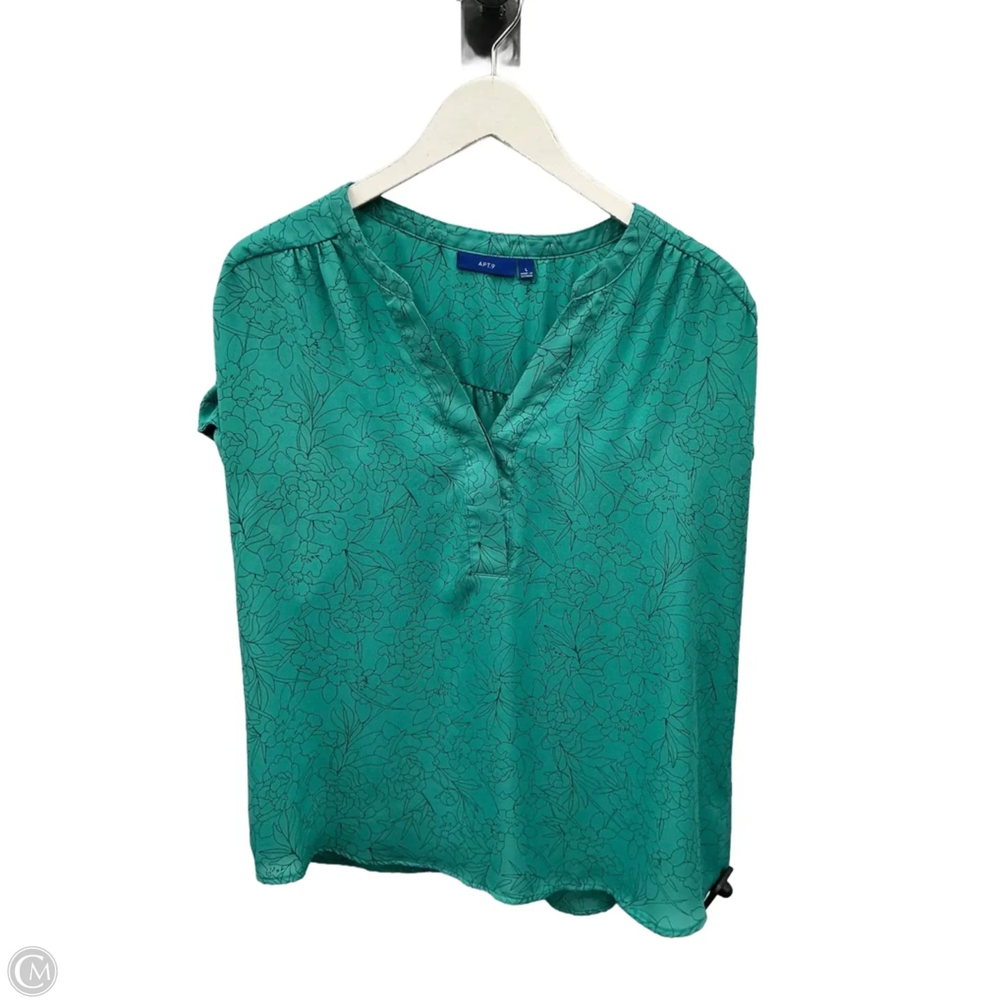 Top Short Sleeve By Apt 9 In Green, Size: L