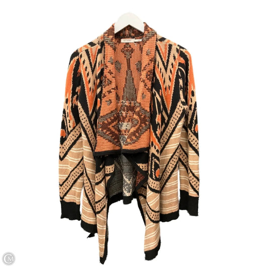 Sweater Cardigan By Blu Pepper In Orange, Size: S