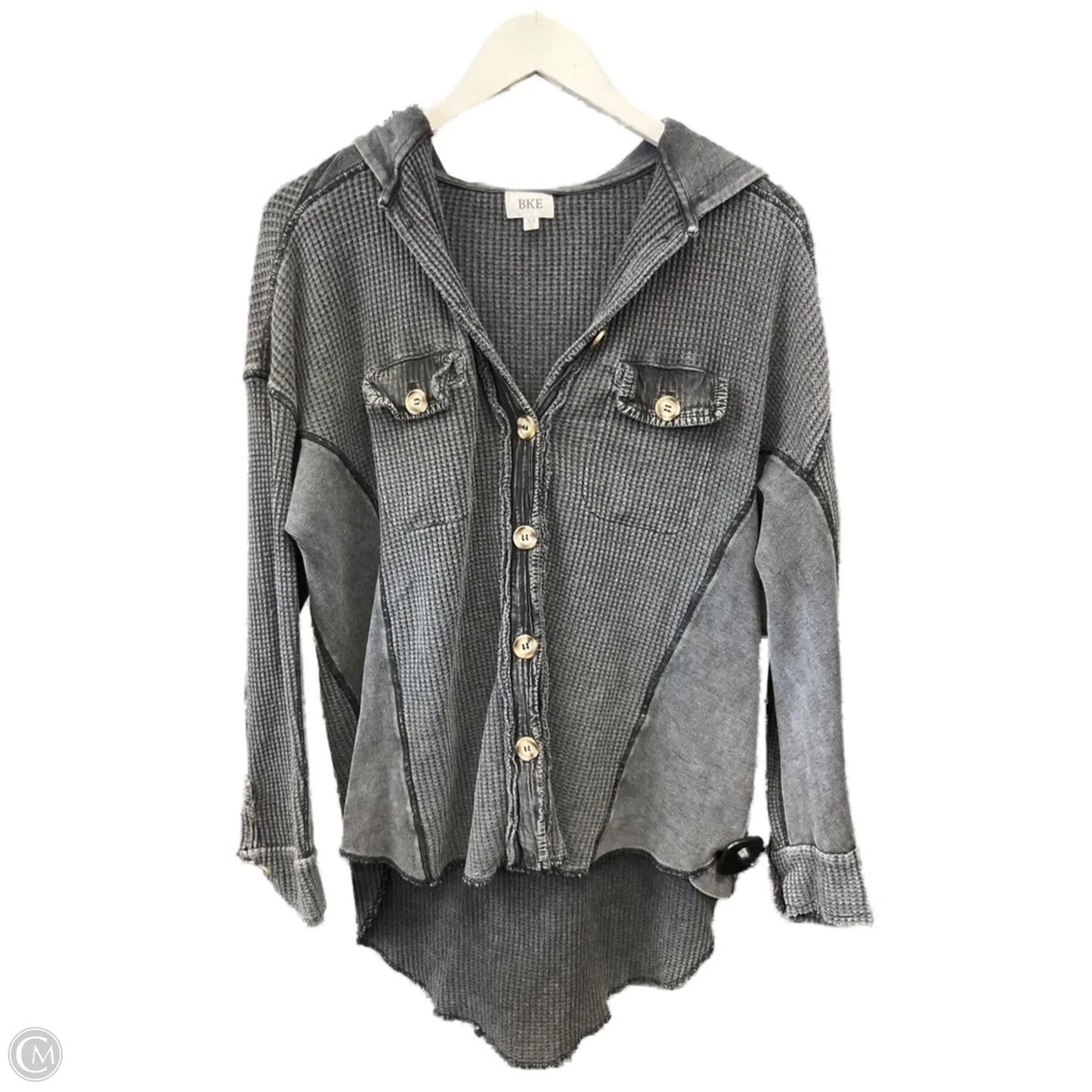 Jacket Shirt By Bke In Grey, Size: Xs