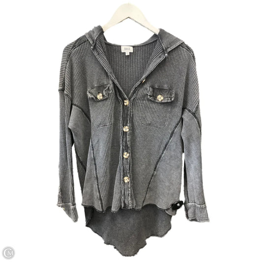 Jacket Shirt By Bke In Grey, Size: Xs