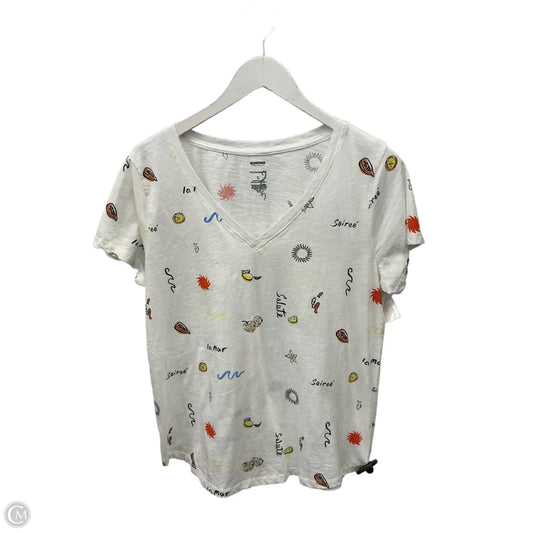 Top Short Sleeve By Sonoma In White, Size: L