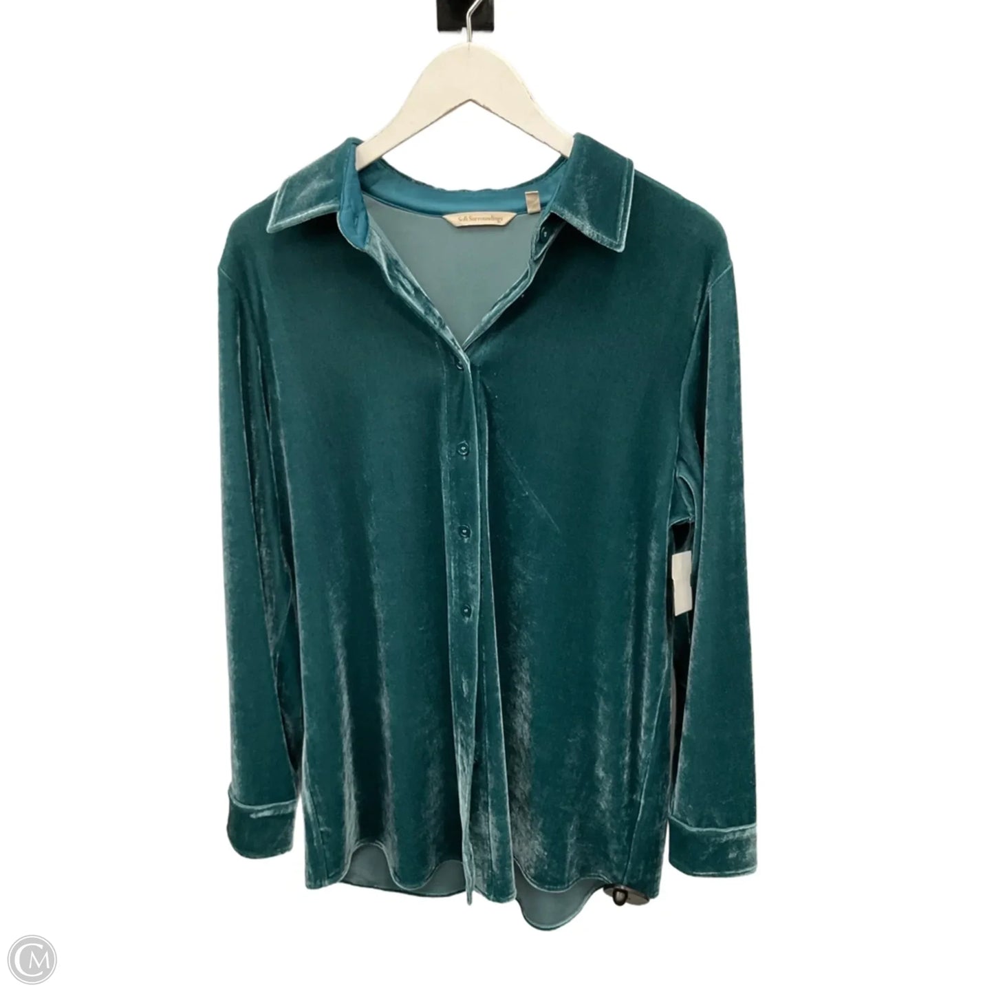 Top Long Sleeve By Soft Surroundings In Aqua, Size: M