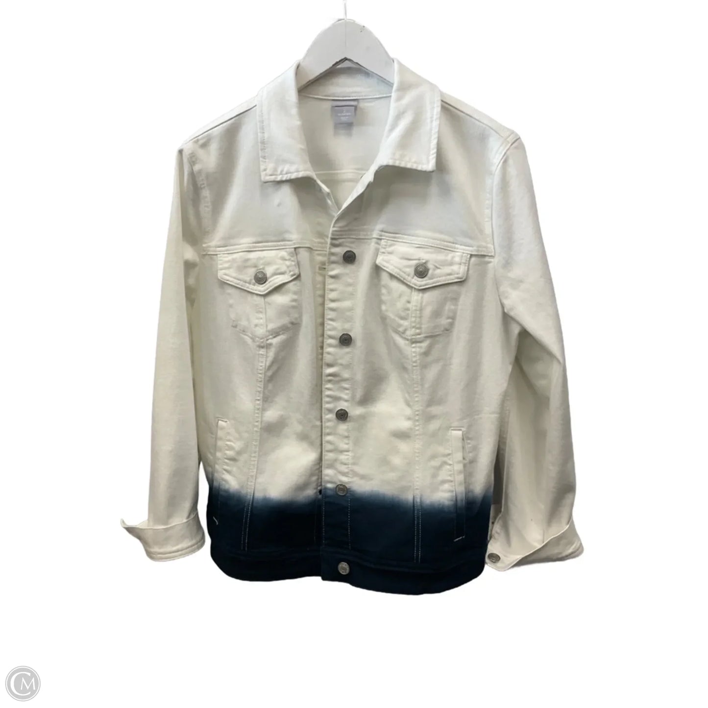 Jacket Denim By Chicos In White, Size: L