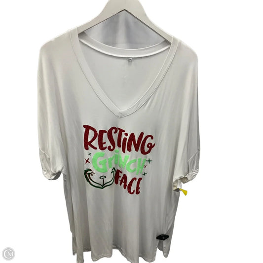 Top Short Sleeve By Clothes Mentor In White, Size: 2x