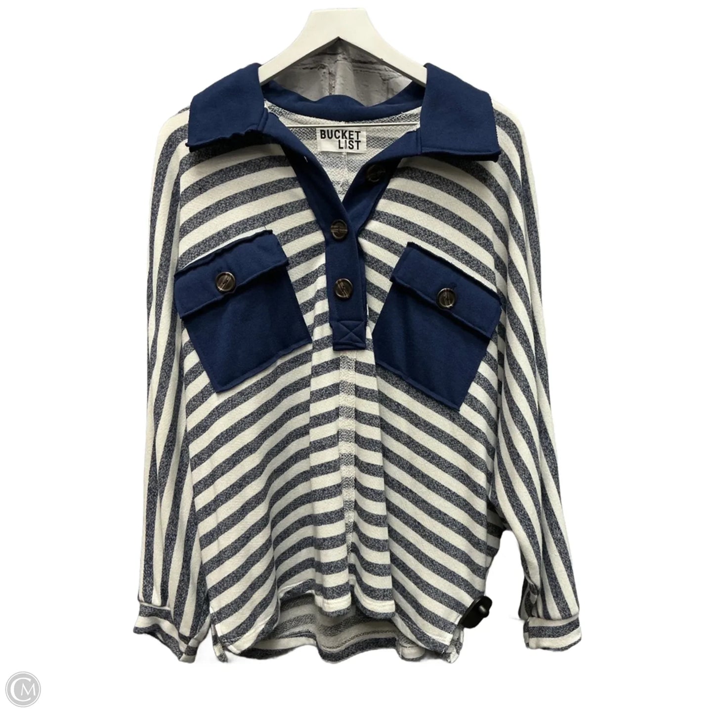 Sweatshirt Collar By Bucketlist In Navy, Size: M