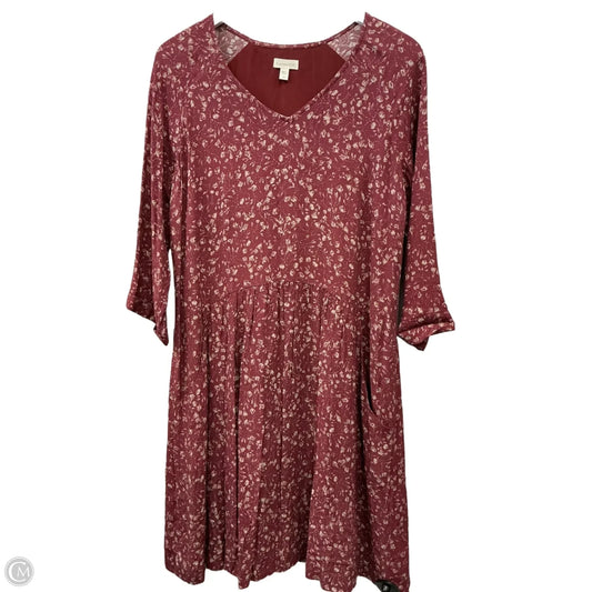 Dress Casual Midi By Garnet Hill In Maroon, Size: M