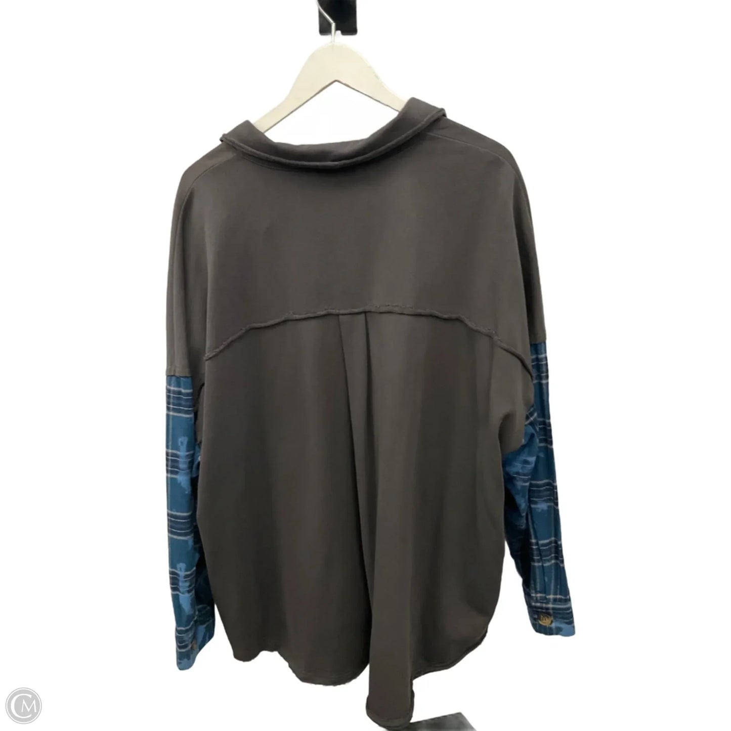 Jacket Shirt By Clothes Mentor In Grey, Size: 1x