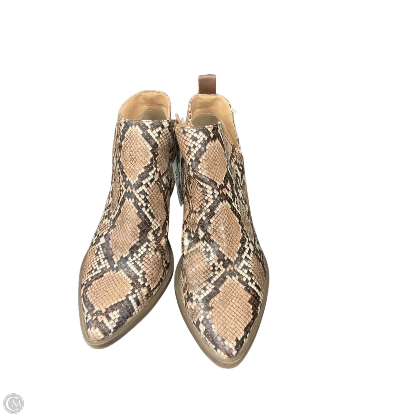 Boots Ankle Heels By Time And Tru In Snakeskin Print, Size: 8
