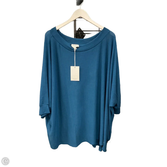 Top Short Sleeve By Andree By Unit In Teal, Size: 2x