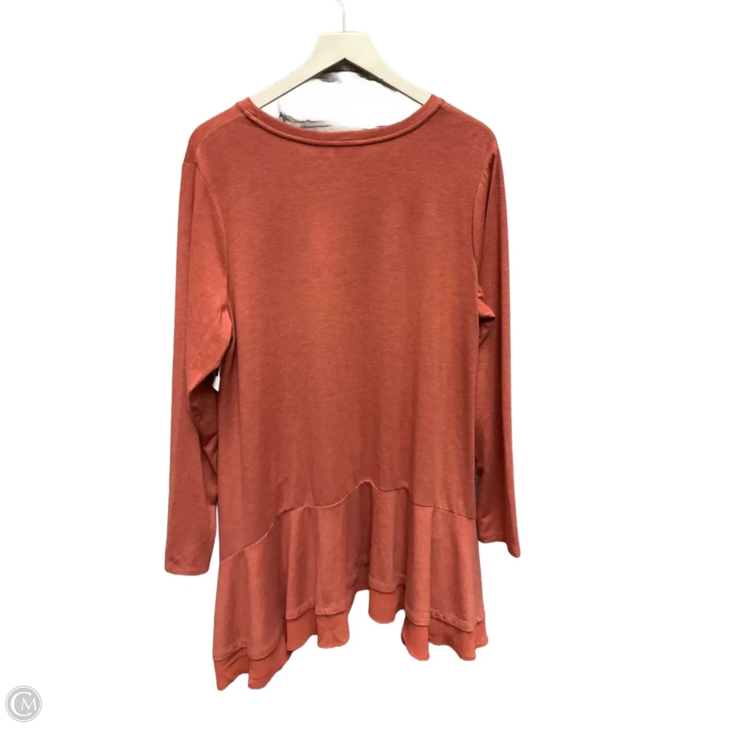 Tunic Long Sleeve By Logo In Orange, Size: 1x