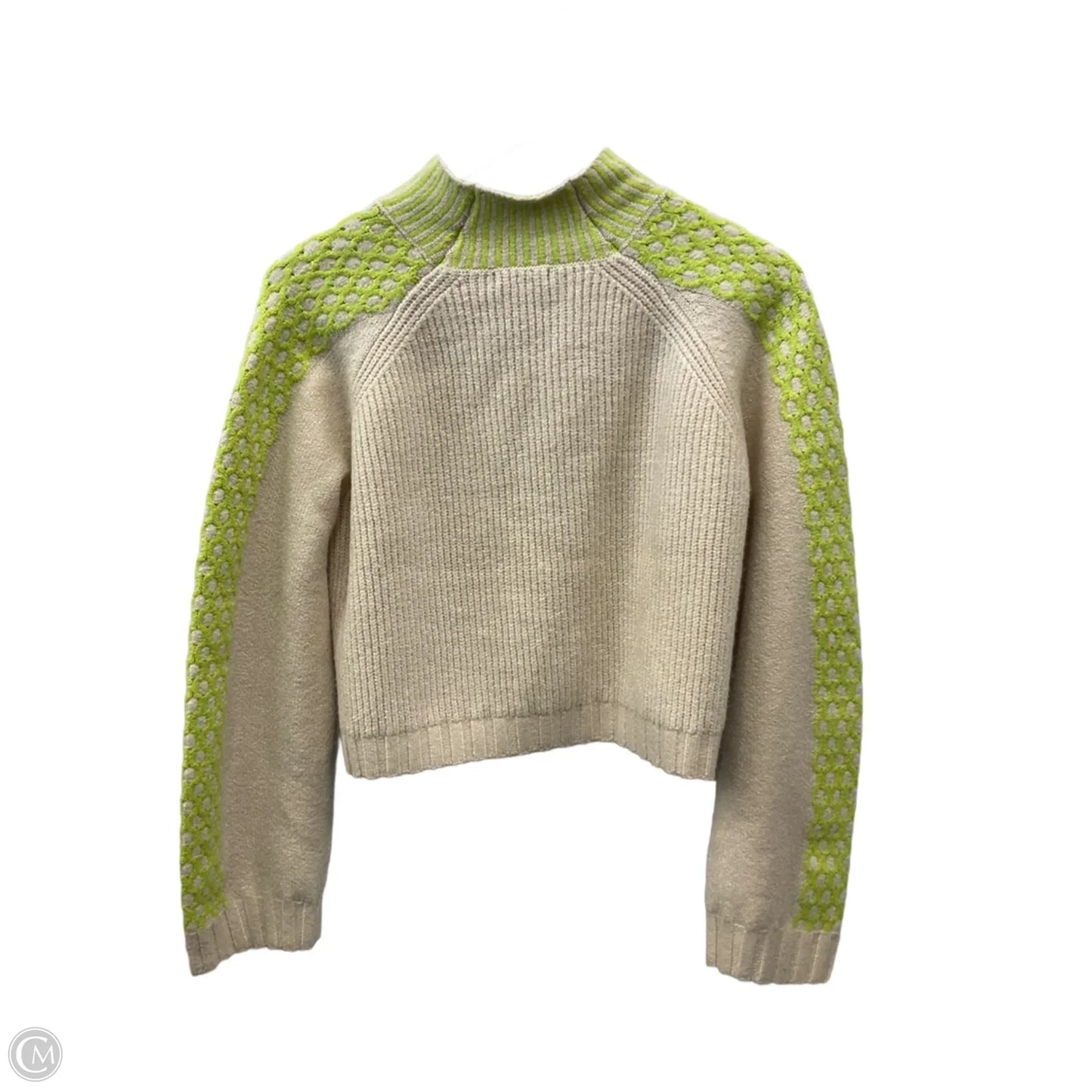 Sweater By Wild Fable In Cream & Green, Size: M