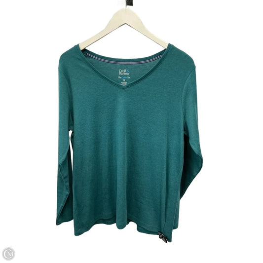 Top Long Sleeve Basic By Croft And Barrow In Teal, Size: Xl