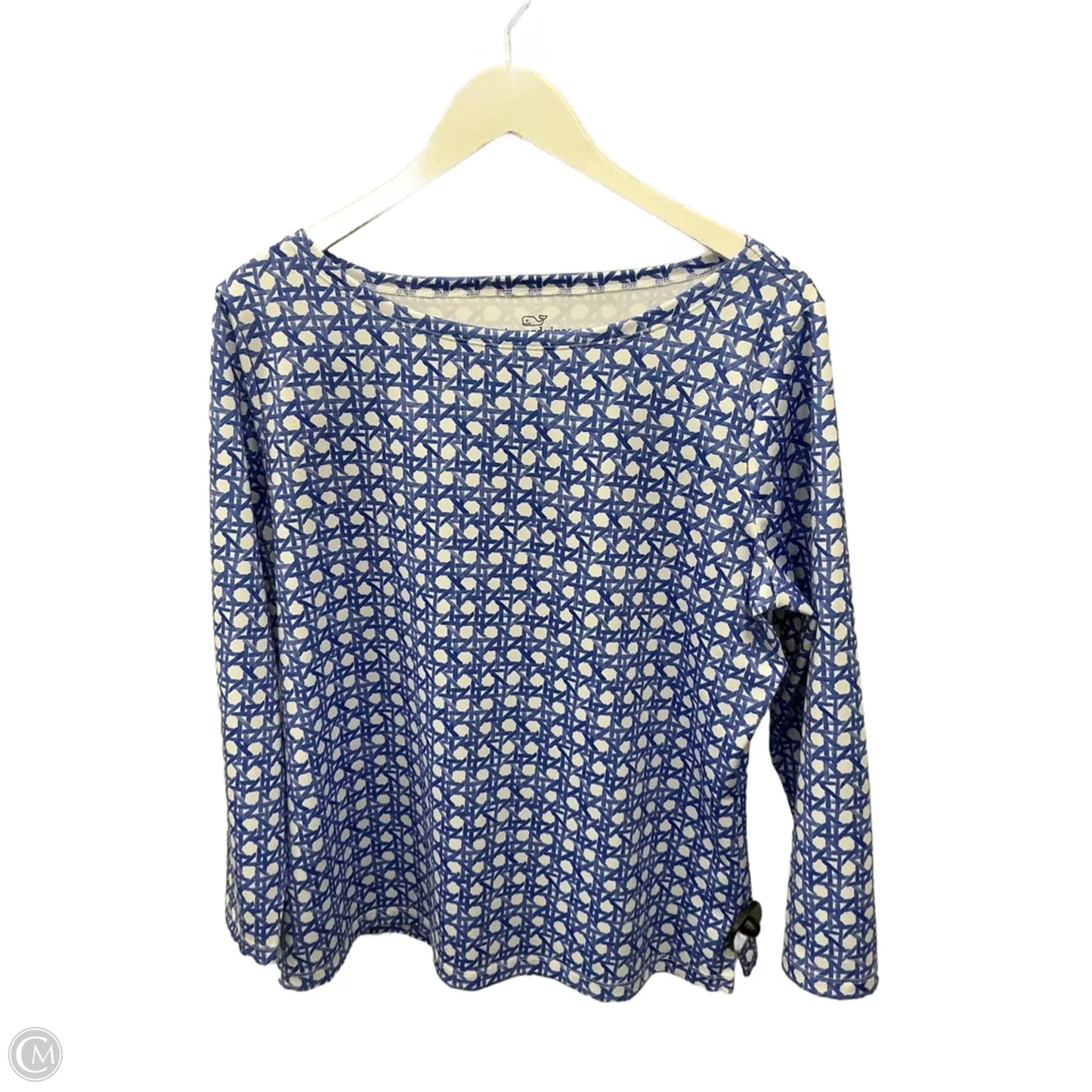 Top Long Sleeve By Vineyard Vines In Blue & White, Size: L
