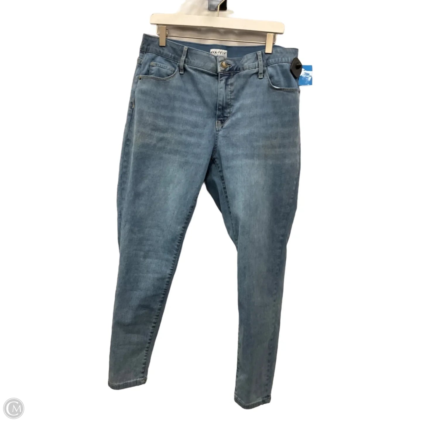 Jeans Straight By Ava & Viv In Blue Denim, Size: 14