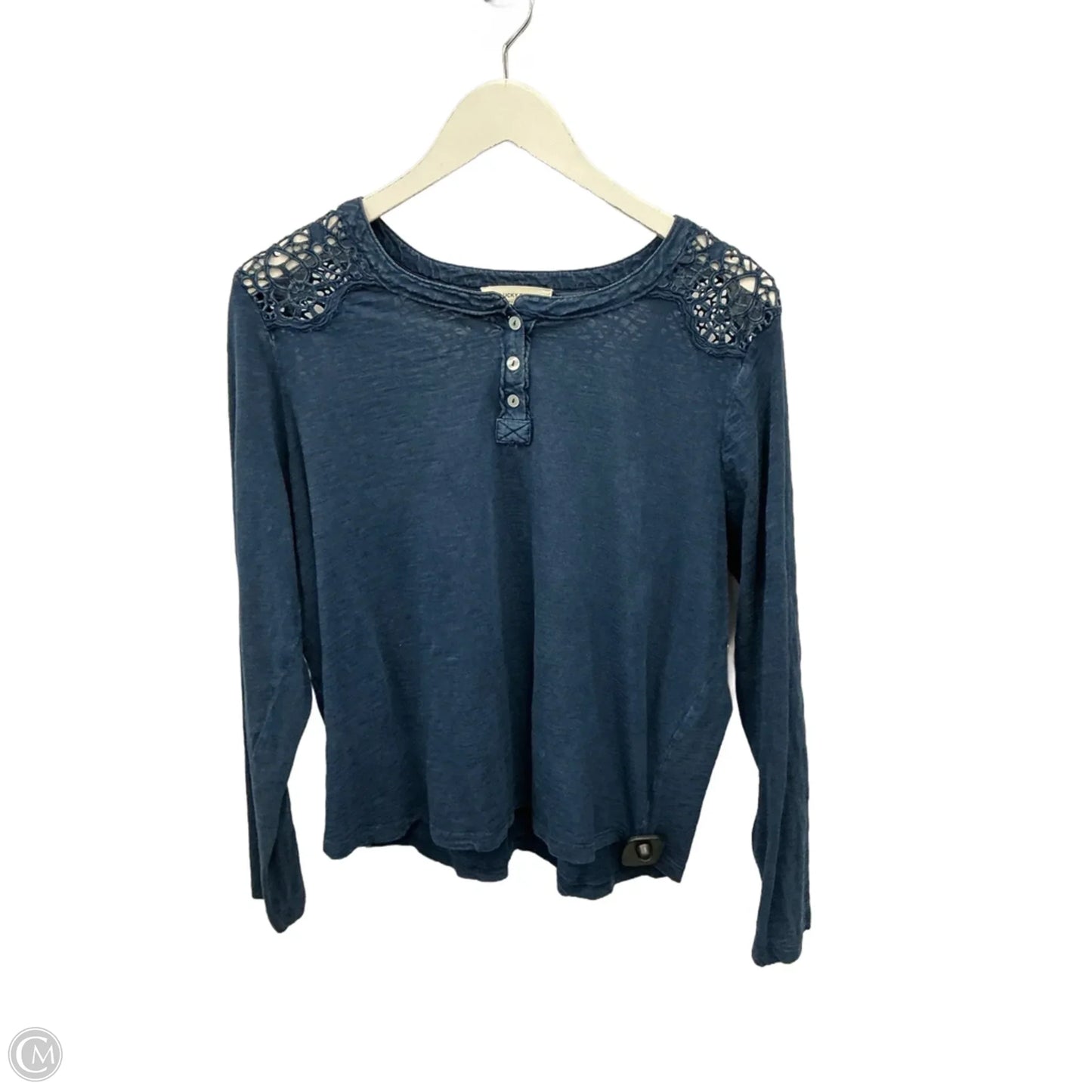 Top Long Sleeve By Lucky Brand In Blue, Size: L