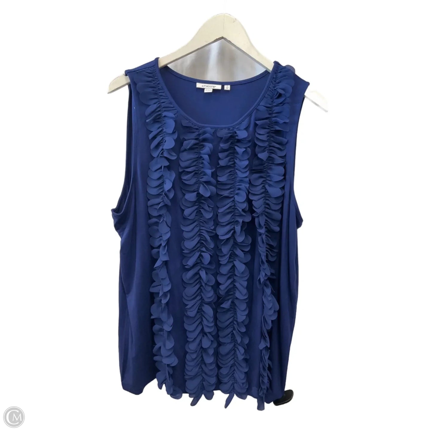 Top Sleeveless By Chicos In Blue, Size: Xl