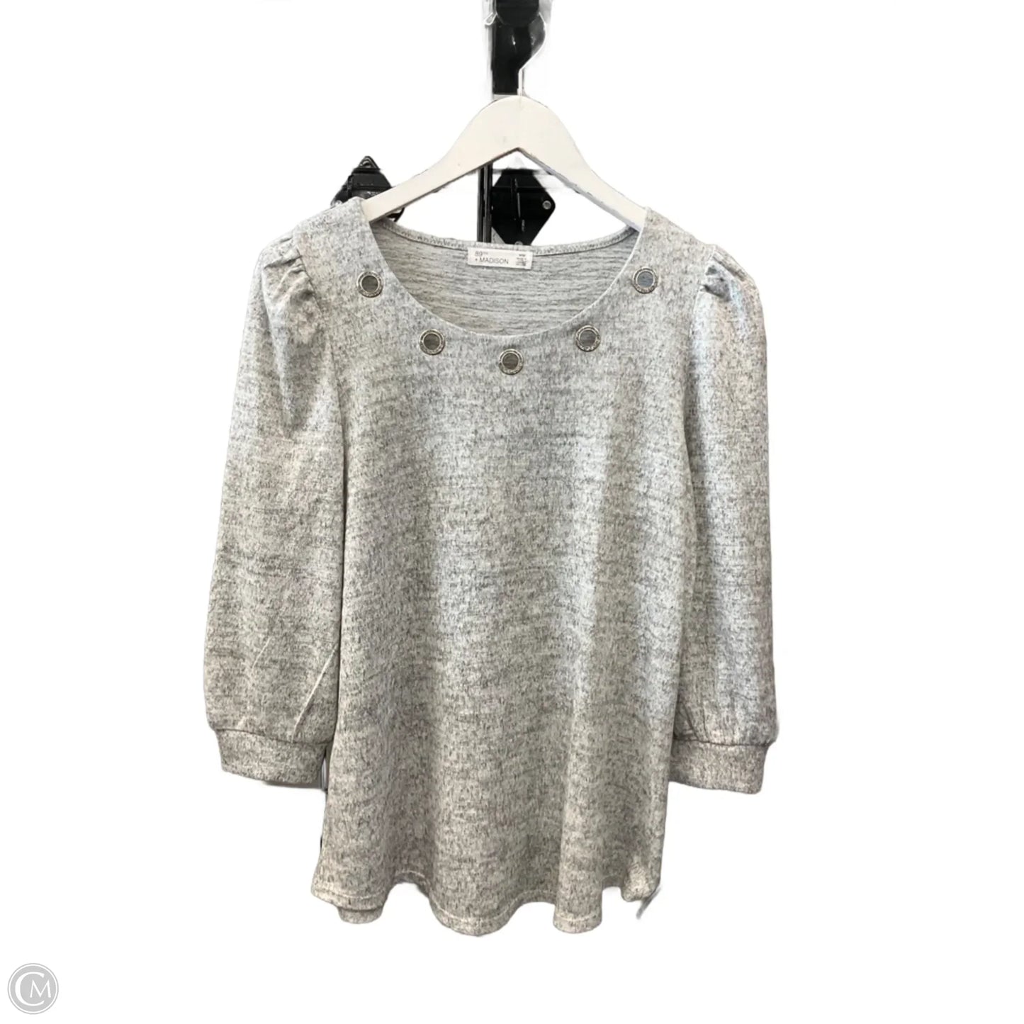 Top 3/4 Sleeve By 89th And Madison In Grey, Size: M