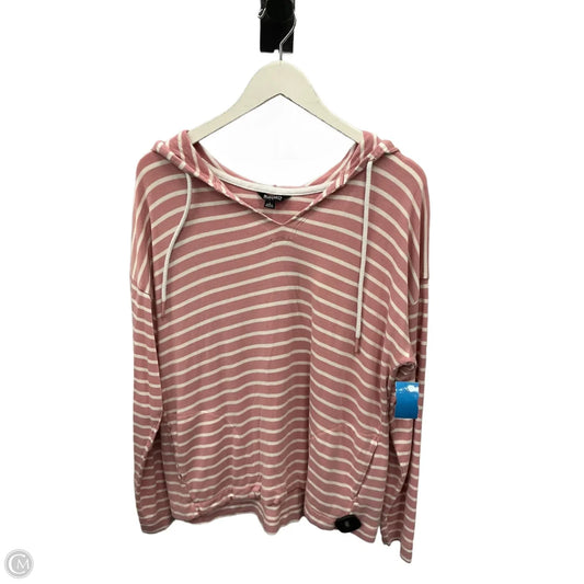Top Long Sleeve By Buffalo David Bitton In Pink & White, Size: L