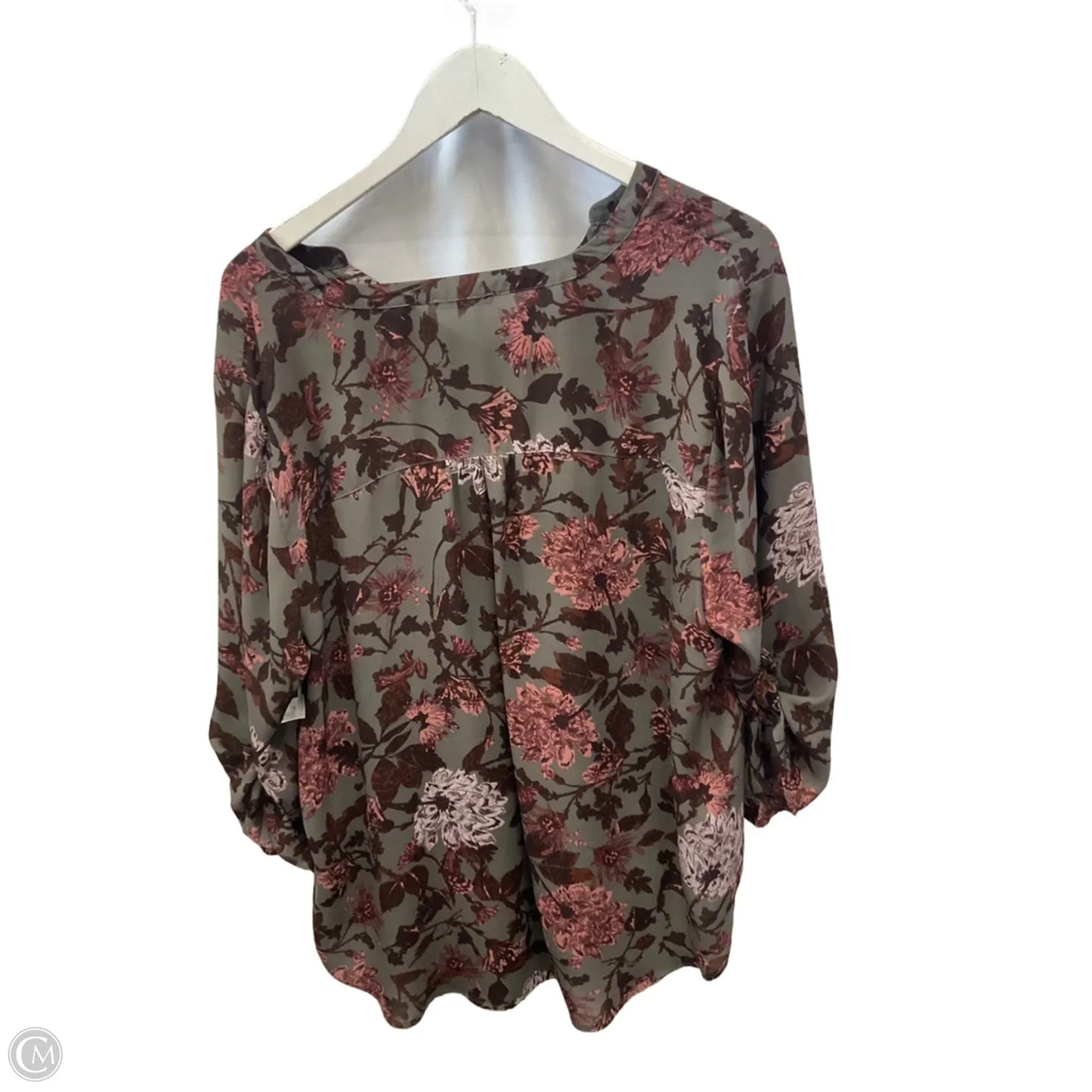 Top 3/4 Sleeve By Maurices In Grey, Size: 1x