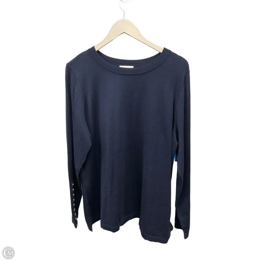 Top Long Sleeve By Belle By Kim Gravel In Navy, Size: Xl
