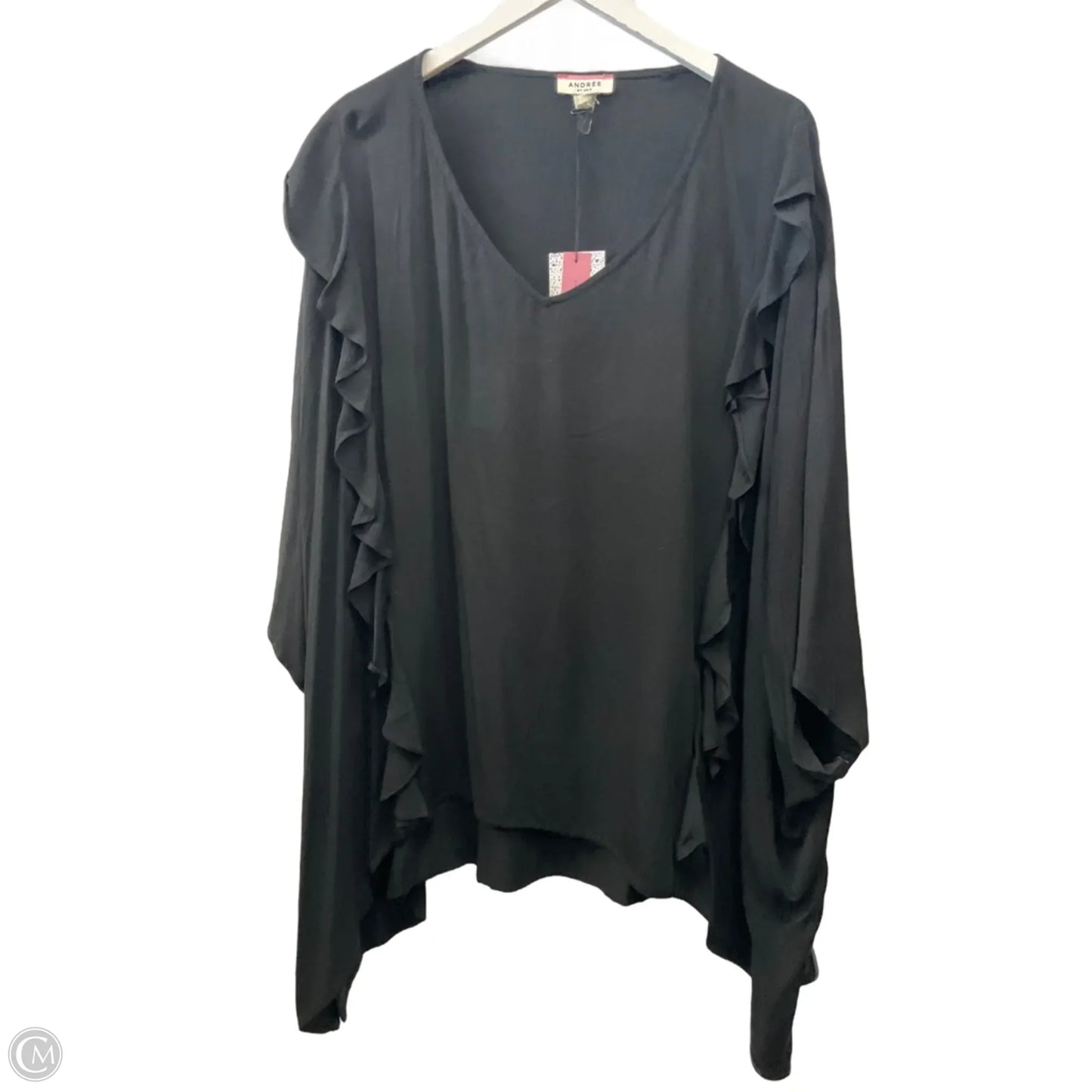 Top Short Sleeve By Andree By Unit In Black, Size: 2x