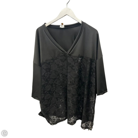Top Short Sleeve By Clothes Mentor In Black, Size: 3x