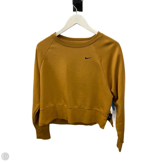Athletic Sweatshirt Crewneck By Nike Apparel In Gold, Size: S