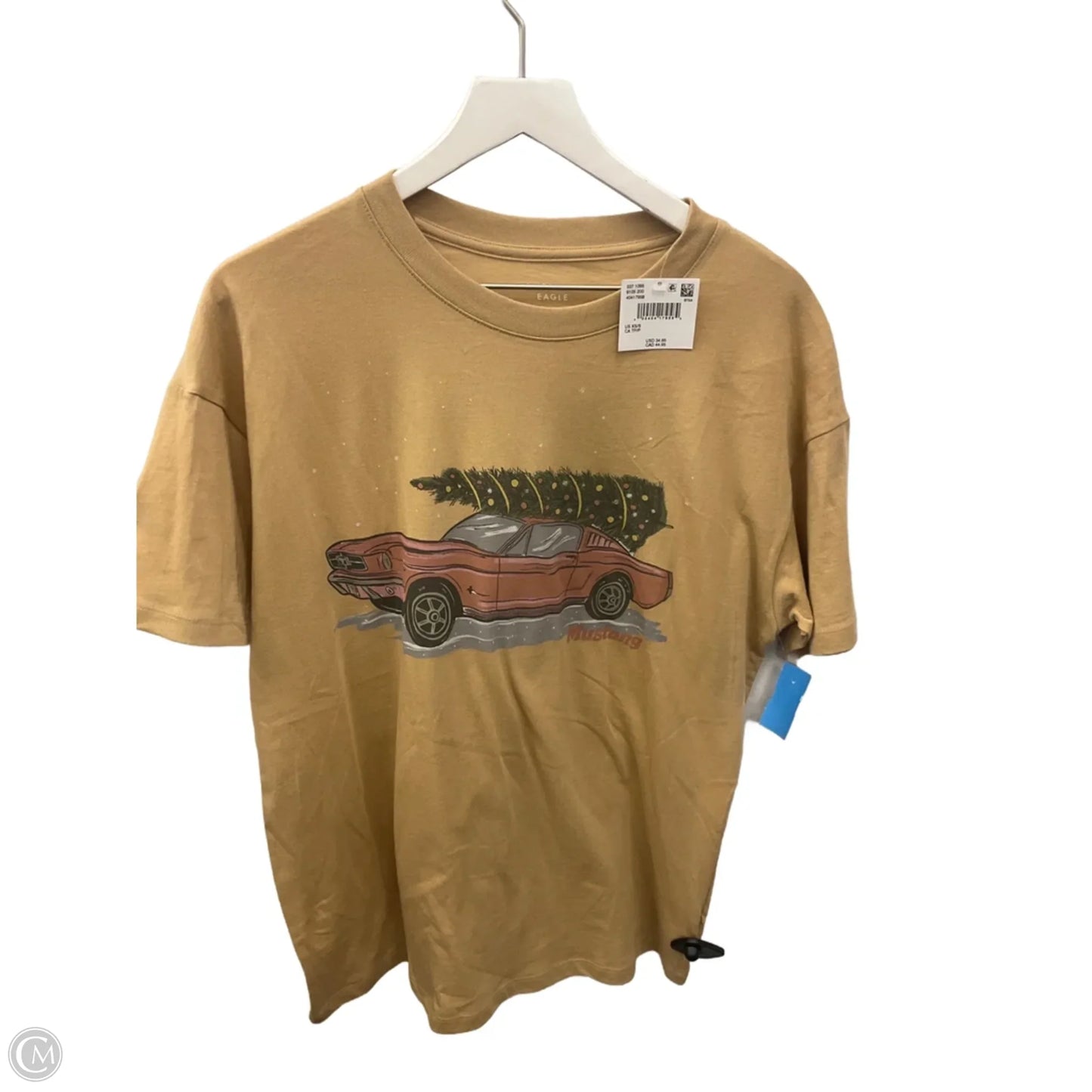 Top Short Sleeve By American Eagle In Tan, Size: Xs