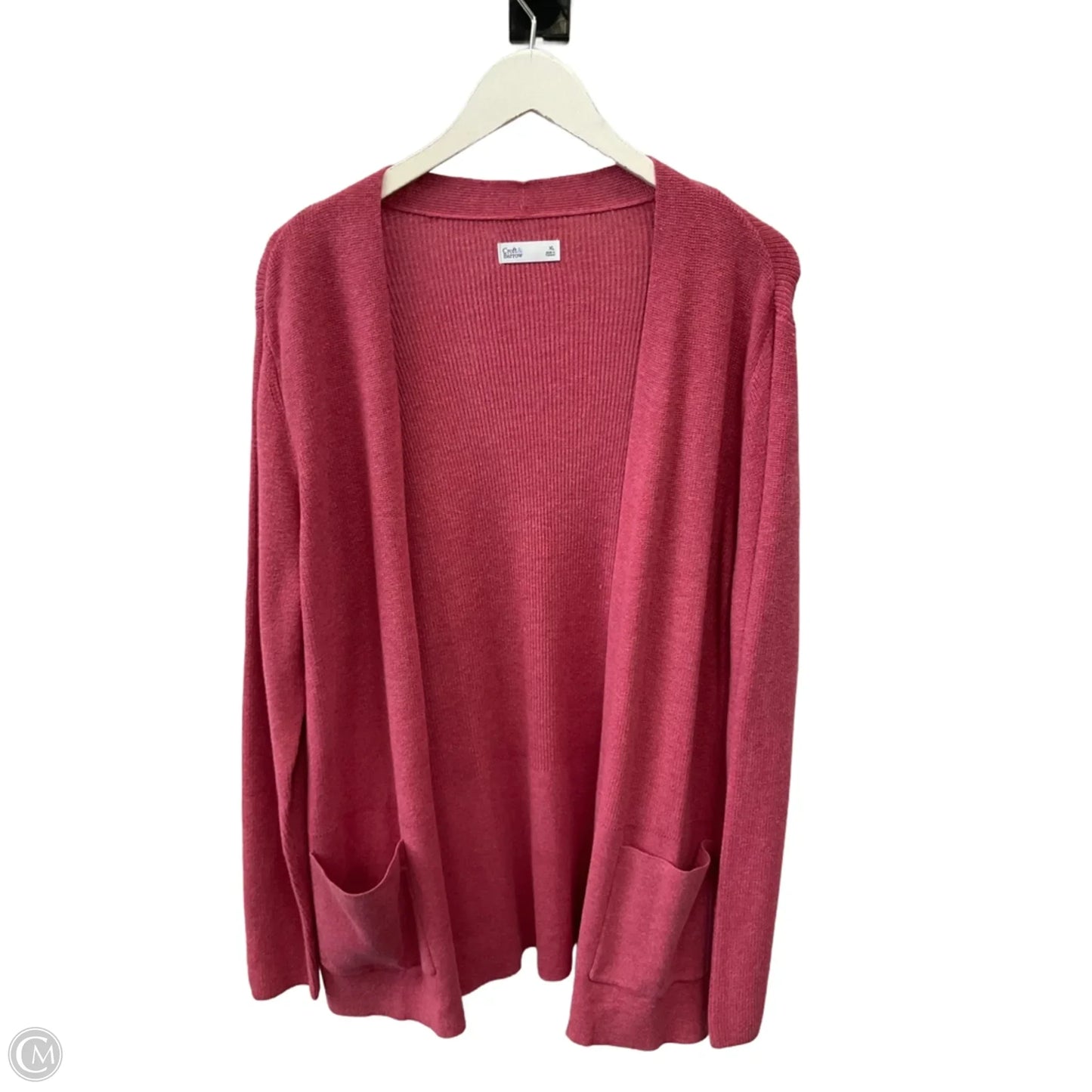 Sweater Cardigan By Croft And Barrow In Pink, Size: Xl