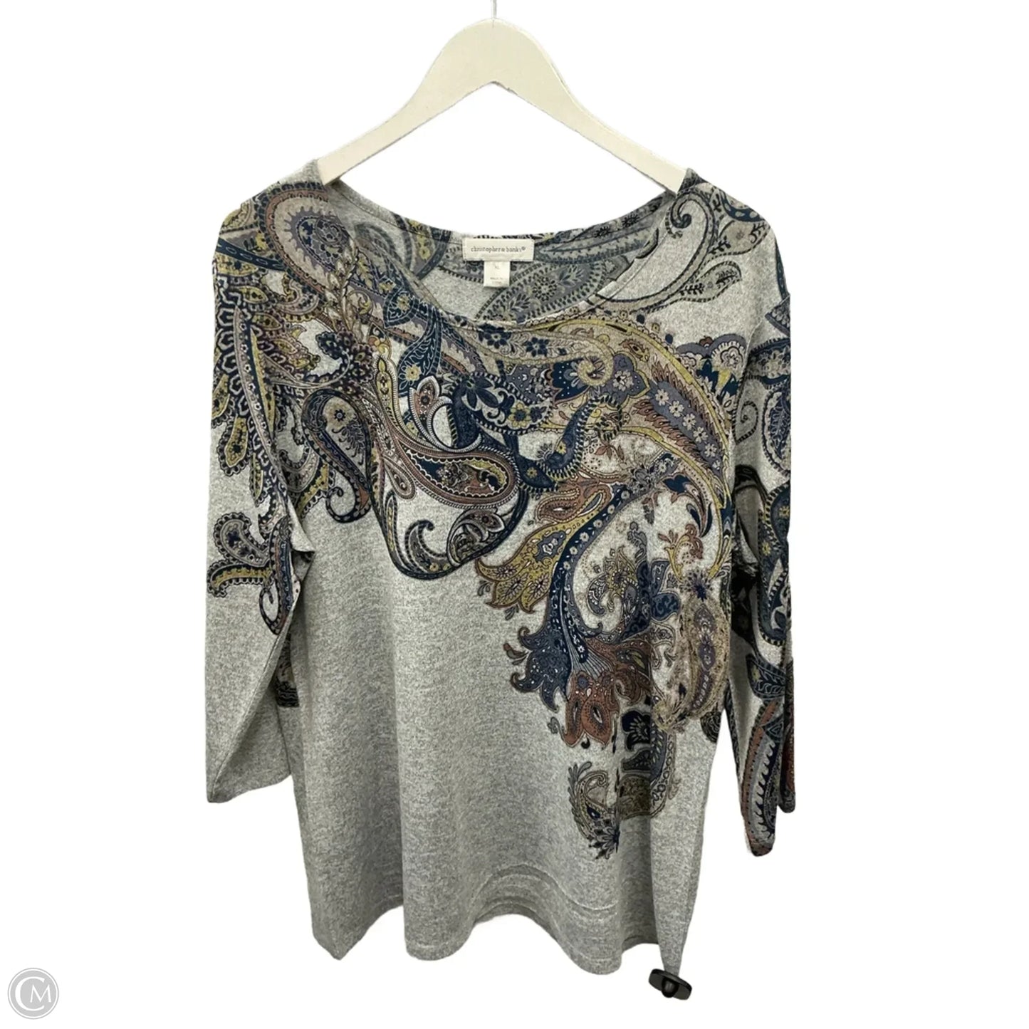 Top Long Sleeve By Christopher And Banks In Grey, Size: Xl