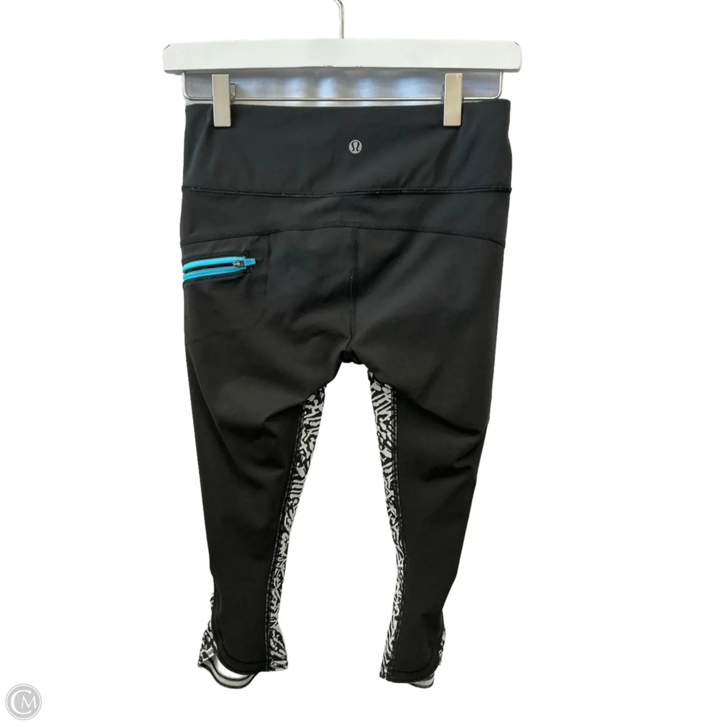 Athletic Capris By Lululemon In Black & White, Size: 4