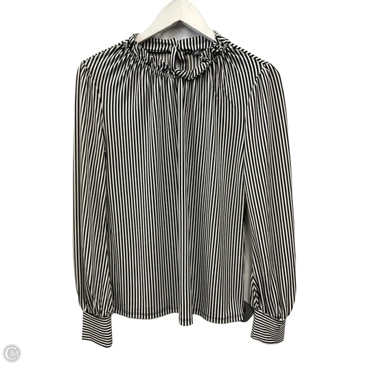 Top Long Sleeve By Adrianna Papell In Black & White, Size: S