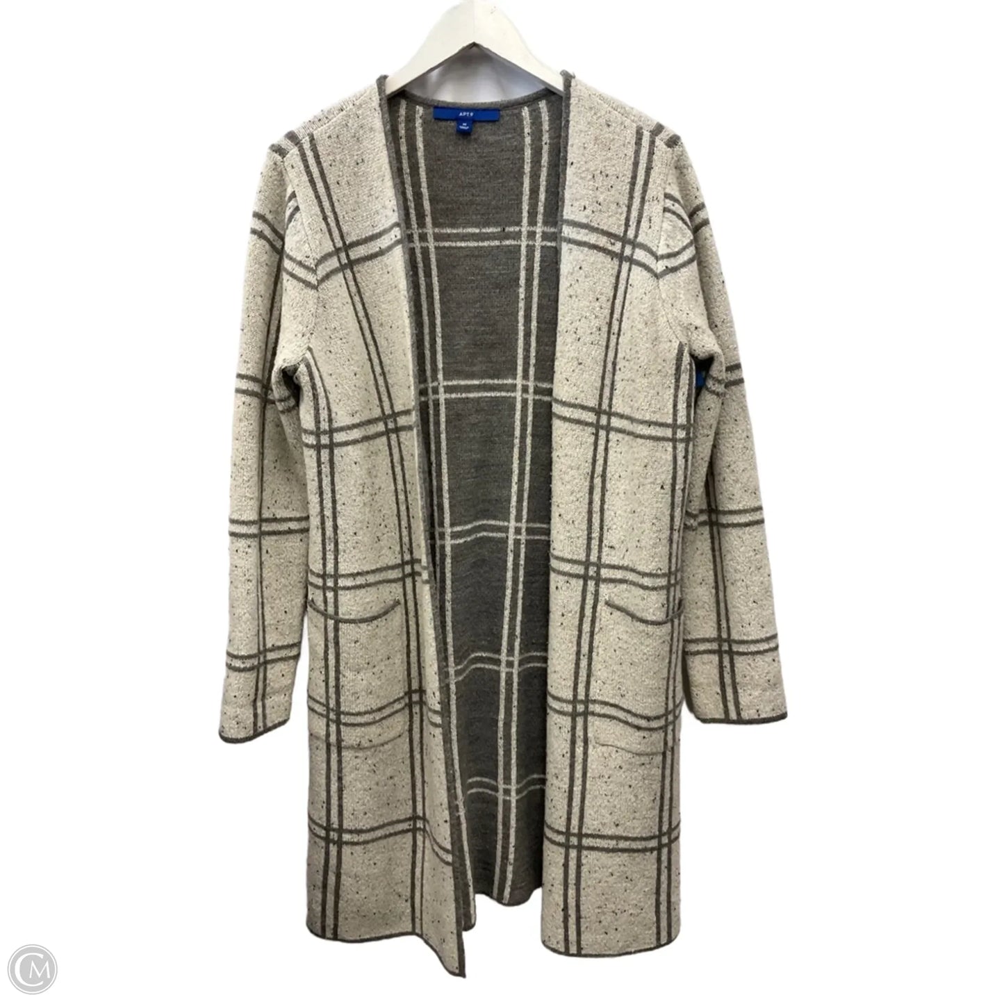 Sweater Cardigan By Apt 9 In Grey, Size: M