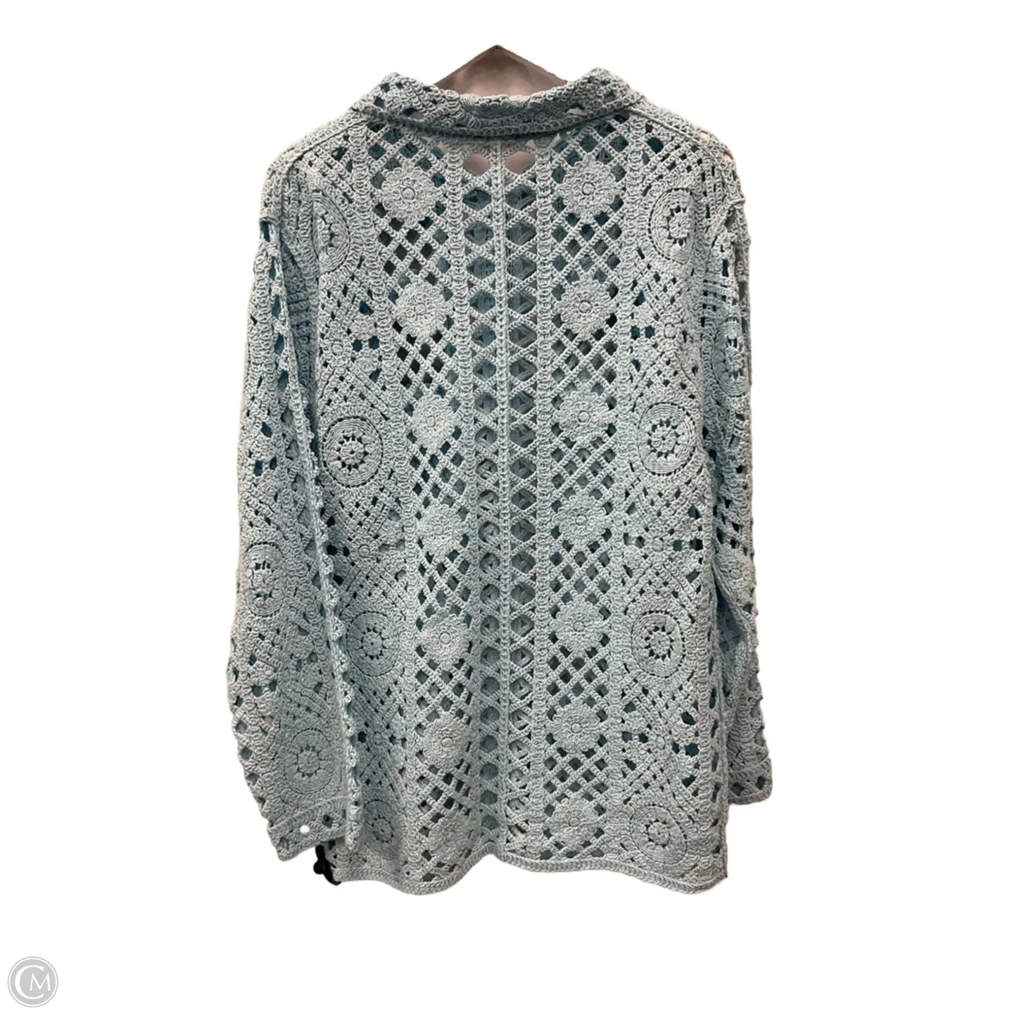 Sweater Cardigan By Pol In Blue, Size: Osfm