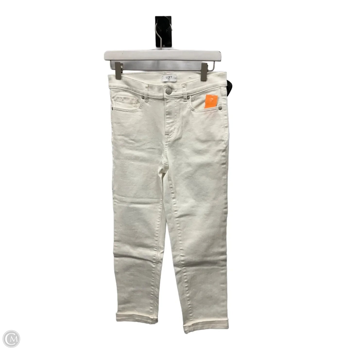Jeans Skinny By Loft In White Denim, Size: 0p
