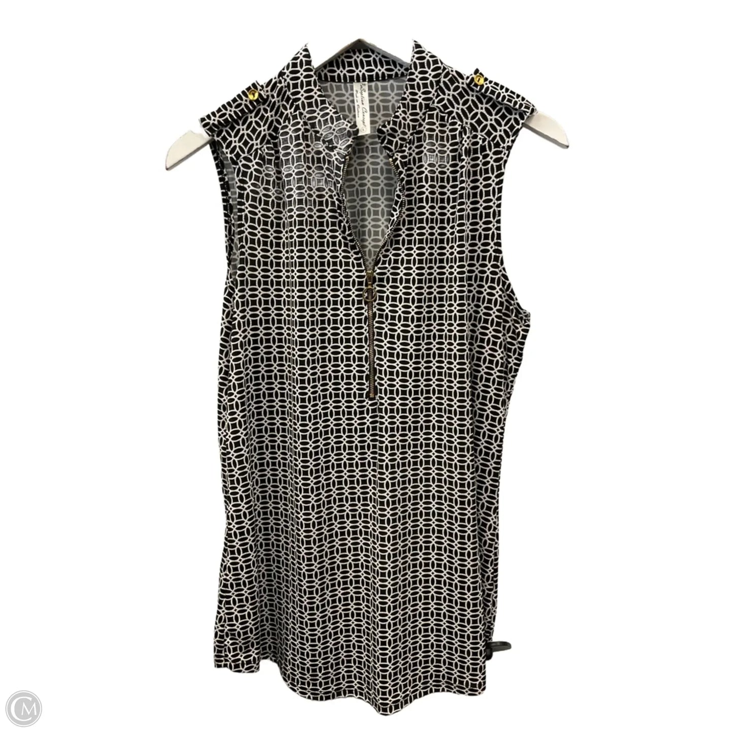 Top Sleeveless By Perseption Concept In Black & White, Size: L