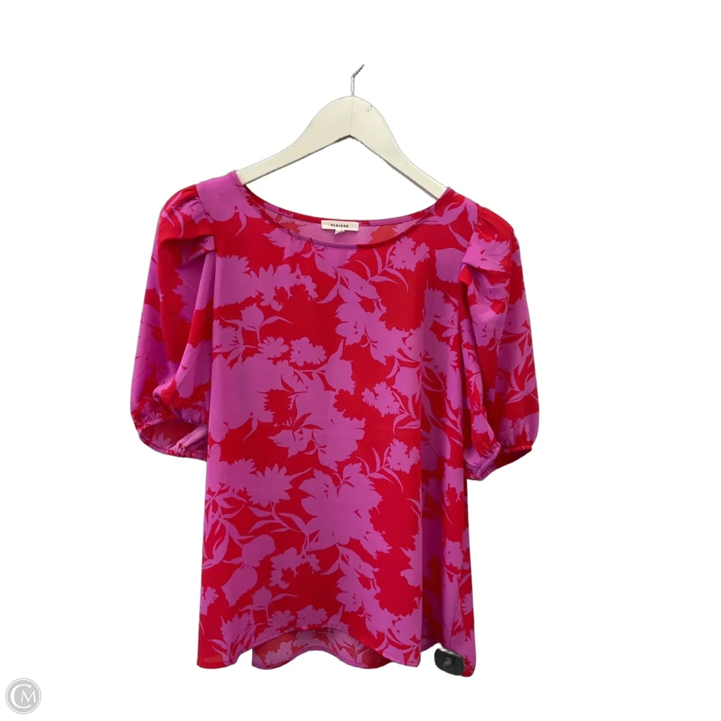 Top Short Sleeve By Pleione In Maroon, Size: M