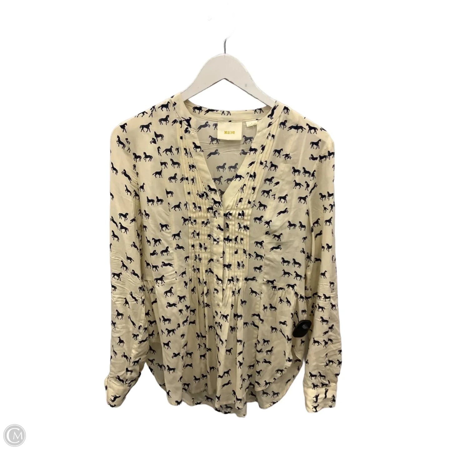 Top Long Sleeve By Maeve In Cream, Size: S