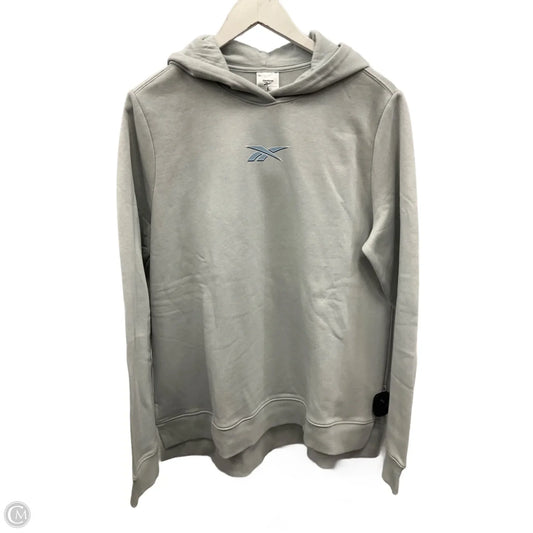 Sweatshirt Hoodie By Reebok In Grey, Size: L